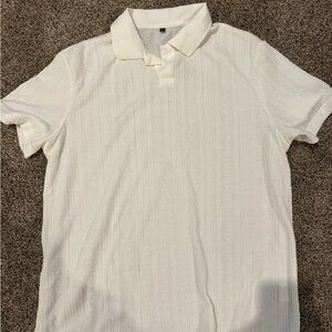 Men's Classic White Polo Shirt with designs NEVER WORN